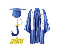 Sghtil Casquette et robe de maternelle - Robe de remise de diplôme préscolaire pour - Casquette de bal et pompons - Tricoté multicolore - Pour petites filles, bleu, 21 Meter