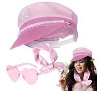 Sghtil Chapeau de capitaine de yacht - Costume de capitaine de yacht | Accessoires de costume avec lunettes de soleil et écharpe, accessoires de cosplay pour femme