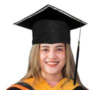 Sghtil Chapeau de remise de diplôme avec pompon - Chapeau LED avec fonction lumineuse - Chapeau avec pompon - Accessoire de costume universitaire et décoration de fête pour fêtes à thème - Pour la