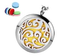 Sghtil Collier avec pendentif d'aromathérapie, collier diffuseur d'huile en acier inoxydable, médaillon creux résistant à l'usure pour homme
