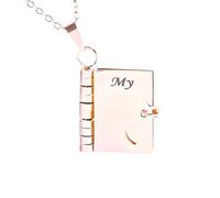 Sghtil Collier livre fille de la mère - pendentif en or réglable ouvrable avec 6 pages, collier mère fille, pour anniversaire, fête, maison, chambre quotidienne, vacances fils, famille,