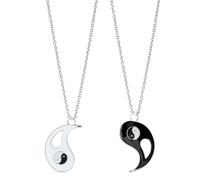 Sghtil Colliers de meilleurs amis assortis, pendentif d'amitié | Chaîne de pendentifs Tai CHI assortie pour ami - Collier chaîne pour gouttes noir et blanc pour sœur, frère
