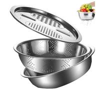Sghtil Coupeur de légumes avec panier de vidange, bol de salade pour râpe à l'ail | Celpers d'assaisonnement | Bol multifonctionnel de lavage de fruits et légumes, filtres alimentaires, conception