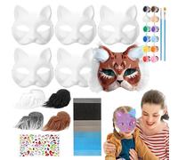 Sghtil Couverture faciale de chat artisanale, Couverture faciale de fête de chat | 6 kits d'artisanat pour couvertures faciales - Couverture pour animaux, couvertures de chat à peindre