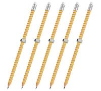 Sghtil Crayons en Bois pour - 5 Pièces Crayons Anti-Stress Filetés Silencieux pour TDAH - Jouets Relaxants pour Adultes École Voyage Utilisation Quotidienne