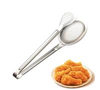 Sghtil Cuillère à écumer, filtre à cuillère à grande fente - Cuillères en acier inoxydable 2 en 1 pour cuisiner | Louche avec filtre pour pince de cuisine pour écumoire