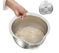 Sghtil Cuiseur à riz multifonction en acier inoxydable pour nettoyer le riz | Ustensiles pour fruits et légumes pour filtrer le thé, rincer les baies, cuisiner des pâtes, préparer des sushis et laver