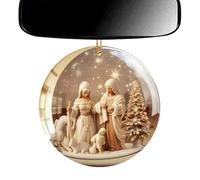 Sghtil de crèche, ornements d'arbre de crèche - Pendentif de voiture à suspendre,Ornements de Noël en acrylique 2D, décorations suspendues pour l'arbre de Noël Décorations chrétiennes pour