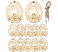 Sghtil Décorations en bois brut non finis - Œufs de Pâques Peinbles comme pendentifs pour artisanat, objets en bois non finis pour la création manuelle | pour fête, maison, chambre à partir de