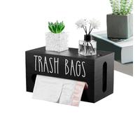 Sghtil Distributeur de sacs poubelles, boîte de rangement en bois pour papiers - Boîte de rangement pour sacs poubelles, sous l'évier, cuisine, salle de bain, toilettes, maison