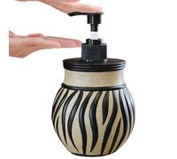 Sghtil Distributeur De Savon Salle De Bain - Distributeur De Savon À Main Motif Zèbre Pour Salle De Bain - Flacon Pompe Rechargeable 400ML Décoratif Rétro pour Lotion Après-rasage Huile Coiffure Table