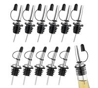 Sghtil Distributeur d'huile d'olive, bec de poïa bouteille | Stoppers de joint de vin portable avec bouchons de poudre | 12x boisson en acier inoxydable pour liqueur, vin pour la maison,
