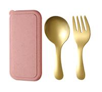 Sghtil Ensemble de cuillères et fourchettes - Couverts cuillère et fourchette, couverts réutilisables en acier inoxydable avec boîte de rangement pour utilisation dans la cuisine, la maison, le