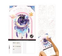 Sghtil Ensemble de peinture aquarelle portable avec palette et pinceau, fournitures d'art multifonctionnelles à trois volets avec 12 couleurs pour adultes, étudiants, peintres