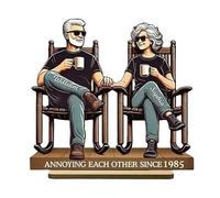 Sghtil Figurine De Couple Vieillir,Modèle Bois Couple Vieillissant | Symbole D'amour Éternelle, Décoration Romantique En Bois Pour Femme, Mari, Ami Et Père