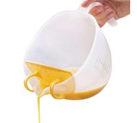 Sghtil Filtre à œufs mesurant la tasse, tasse à mesurer les œufs, 1000 ml de bol de passoire à œufs avec déflecteur, gadget de cuisine design à échelle pour lavage du riz, cuisson,
