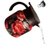 Sghtil Infuseur à thé, bouilloire à thé avec infuseur,Théière florale de 1000 ml avec passoire et couvercle - Bouilloire à thé avec filtre vintage, revêtement en acier inoxydable isolé pour thé Oolong