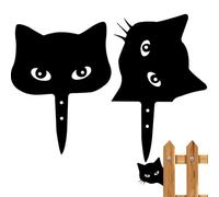 Sghtil Inserts de jardin de chatons noirs, inserts décoratifs pour jardin de chat, statues décoratives d'extérieur en métal, décoration de paysage, chaton creux imperméable pour étang, terrasse