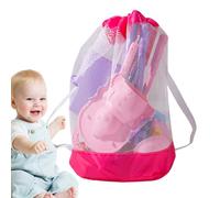 Sghtil Jeu de jouets de plage - Jeu de construction de châteaux avec seau pliable et sac en maille - Comprend des moules râteau pelle pour jeux en plein air dans le jardin, le parc et la piscine