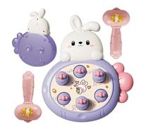 Sghtil Jeu Taupe pour,Portable Cartoon Rabbit Pound Un Jeu de Taupe | Jouet d'apprentissage pour Tout-Petits avec 2 marteaux martelants, Jouets d'anniversaire sur Le thème du Lapin pour Les de 3 Ans