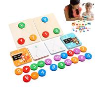 Sghtil Jeux mathématiques pour la maternelle, activités pratiques de mathématiques pour l'école maternelle | activités éducatives en bois pour l'apprentissage de la répartition numérique et de la