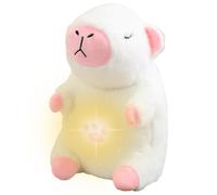 Sghtil Jolie Peluche de Capybara, Animal en Peluche de Capybara - Musicale pour Dormir avec lumière - Sucette de Sommeil avec Respiration Rythmique réglable, Douce pour et