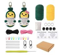 Sghtil Kit crochet rembourré, kit crochet pour débutants | Kit de tricot avec pois positifs, tutoriel vidéo inclus, art artisanal avec des légumes, fil adapté aux débutants,