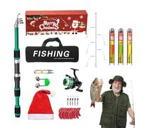Sghtil Kit de démarrage combiné canne à pêche à la mouche et moulinet, ensemble combiné canne à pêche | Ensemble d'appâts de bobine de Noël | Kit léger de pince de pêche avec sac de transport pour