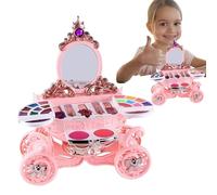 Sghtil Kit de maquillage lavable pour enfant - Kit de maquillage pour fille - Avec mallette de maquillage - Portable - Pour la maison, la chambre à coucher, l'école