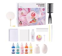 Sghtil Kits de peinture pour avec de l'eau - Kits amusants lavables pour marbre | Art de peinture marbré pour activités scolaires à la maison de 6 à 12 ans filles et garçons