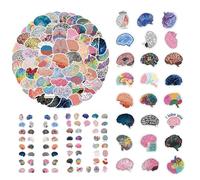 Sghtil Lot de 110 autocollants en forme de cerveau, imperméables, créatifs, esthétiques, pour scrapbooking, ordinateur portable, skateboard, bouteilles d'eau, ordinateur, téléphone