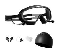 Sghtil Lunettes de natation - Lunettes pour adultes, accessoires imperméables anti-buée avec clip nasal, bouchons et casquette pour plage, plongée, sports nautiques et extérieurs, vision panoramique