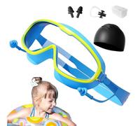Sghtil Lunettes de natation pour adultes - Accessoires imperméables anti-buée avec clip nasal, bouchons et casquette pour plage, plongée, sports nautiques et extérieurs avec vision panoramique