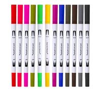 Sghtil Marqueurs à double pointe, pinceaux à double pointe - Stylo fin et pinceau lavable pour artistes - Kit artisanal pour dessin de cartes à base d'eau pour dessiner des cartes de Noël