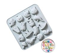 Sghtil Moule à gâteau d'Halloween, moules de bonbons d'Halloween - Moule à glace d'Halloween avec chapeau de Moule en silicone fantôme,Moule de cuisson en silicone, moules de