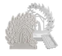 Sghtil Moule en silicone pour crèche, moules pour ornements en argile pour crèche, moule de décoration de crèche, sainte famille catholique, silicone pour décoration ornementale à la maison en