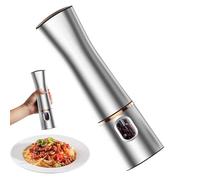 Sghtil Moulin à poivre automatique, moulin à sel électrique - Moulin à poivre rechargeable en acier inoxydable - Bouteille de broyage avec grossièreté réglable, salière et poivrière pour épices de sel