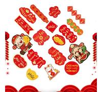 Sghtil Ornements à suspendre pour le Nouvel An vietnamien 2025 | Pendentifs d'arbre du Nouvel An lunaire, accessoire de photomaton de l'année du serpent, breloque porte-bonheur de prospérité pour