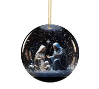 Sghtil Ornements d'arbre de crèche, ornements de Noël pour la crèche, porte-clés pour sacs | Ornements de Noël en acrylique 2D, décorations suspendues pour l'arbre de Noël Décorations