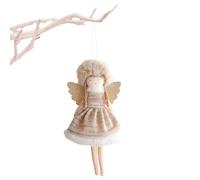 Sghtil Ornements de Noël en peluche | Ornements de Noël en velours doux - Décoration de Noël - Poupée d'ange avec pieds reliés pour la famille, les amis, les collègues