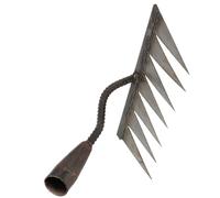 Sghtil Outil de râteau à mauvaises herbes, Rake en fer - Rake d'aménagement paysager de débroussailleuse de pelouse | Feuilles de feuilles de patio, houes de jardin, artefact de déracinement, outils