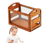 Sghtil Panier à pain miniature maison de poupée, petits paniers | Petits meubles exquis Ornements en bois | Modèle de scène miniature, modèle de petite maison pour