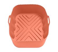 Sghtil Panier en silicone pour friteuse à air, base en silicone pour micro-ondes | Plateau rectangulaire résistant à la chaleur de qualité alimentaire pour four à vapeur micro-ondes pâtisserie