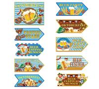 Sghtil Panneau de jardin Oktoberfest | Oktoberfest Deutschland Party Terasse Panneaux - Décoration de table en bois anti-basculement pour jardins, pelouses, événements en plein air, invités allemands