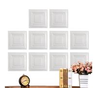 Sghtil Panneaux muraux 3D autocollants | 10 pièces papier peint effet brique - Décoration adhésive amovible imperméable 3D 34,8 x 34,8 cm pour plafond de cave et salon