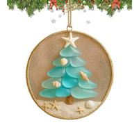 Sghtil Pendentif côtier avec étoile de mer et coquillage pour arbre | Décoration de Noël faite à la main pour réunions de famille et rebords de fenêtre