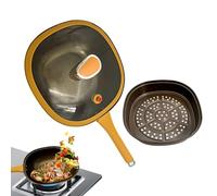 Sghtil Poêle Antiadhésive,Avec Couvercle Sauteuse Profonde | 30 cm Manche Ergonomique pour Cuisine Maison Extérieur Camping Cuisinière Intérieur