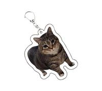 Sghtil Porte-clés Chat,Porte-clés Animal Acrylique | Charm Animal Accessoire Mode Pour Femme Sac À Dos Sac Cadeau Scolaire, Chat rotatif, riferimento alla descrizione