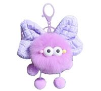 Sghtil Porte-clés en peluche, porte-clés pour sacs à dos | Porte-clés pour sac à dos pour femme ou fille - Briquettes Bownot Design Portefeuille Sac à dos Accessoires, Briquettes en peluche, lilas,