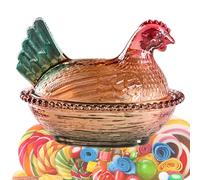 Sghtil Pot à biscuits avec animaux de ferme, porte-bonbons au poulet | Pot en verre en forme d'animal - Pots de poulet pour bonbons, collations, chocolat, biscuits, céréales